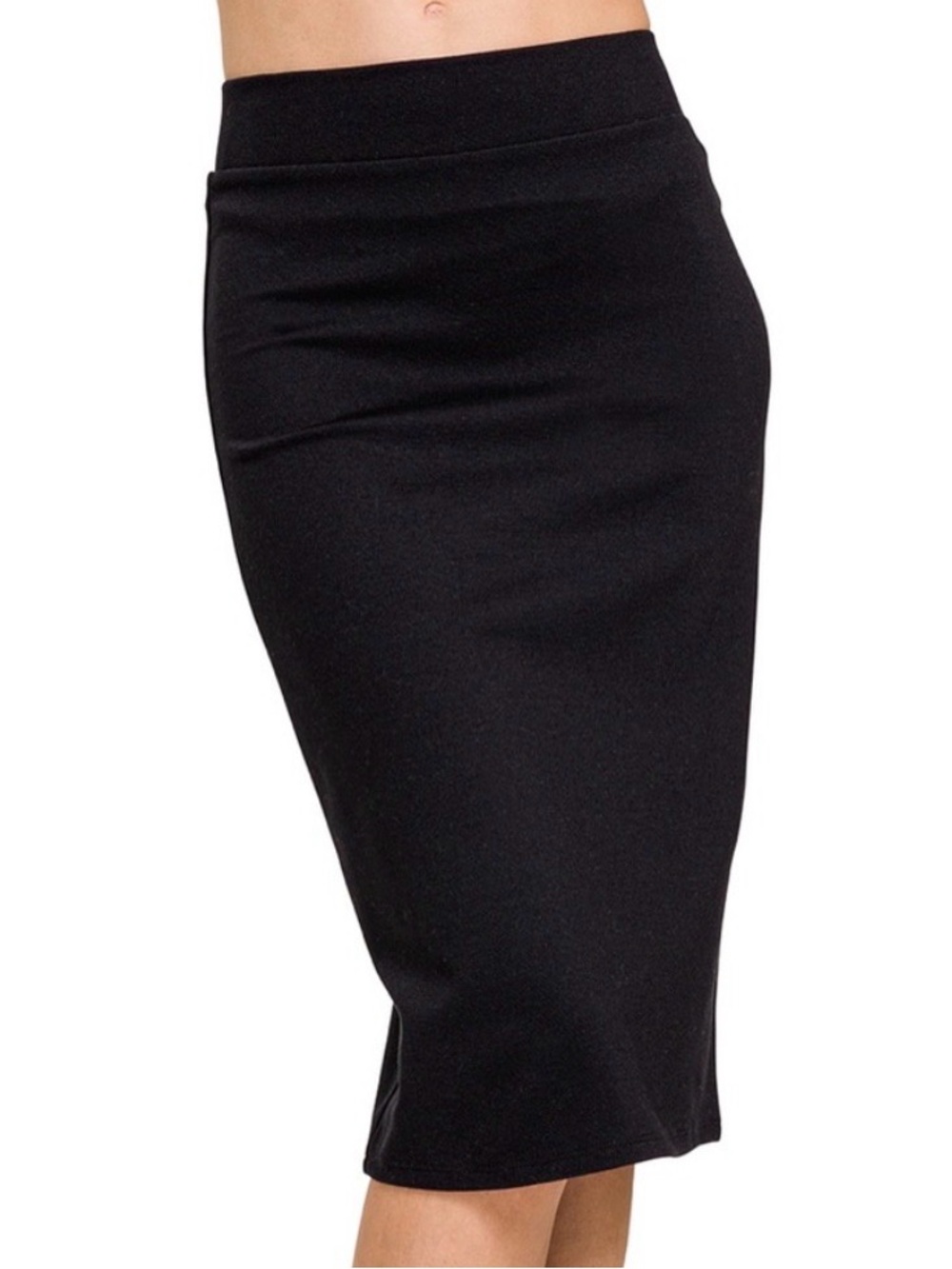 Zenana Classic Black Ponte Pencil Skirt Size 2X NEW
